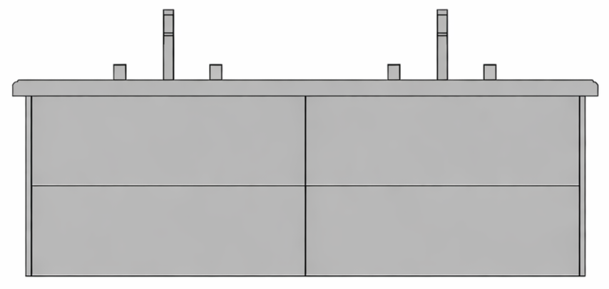 Halo 72" Double Bowl w/ 4 Drawers